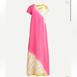 J. Crew Pink and Yellow Maxi Dress